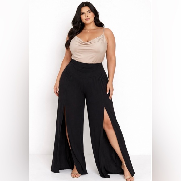Shade & Shore Pants - Shade & Shore Black Wide-Leg Pants